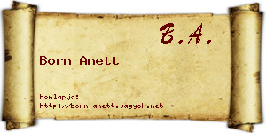 Born Anett névjegykártya