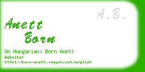anett born business card